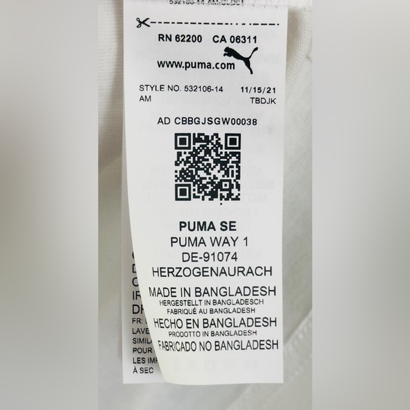 PUMA - White Unsex Basketball T- Shirt Puma Bear Print On Front. Medium NWT - Picture 8 of 10